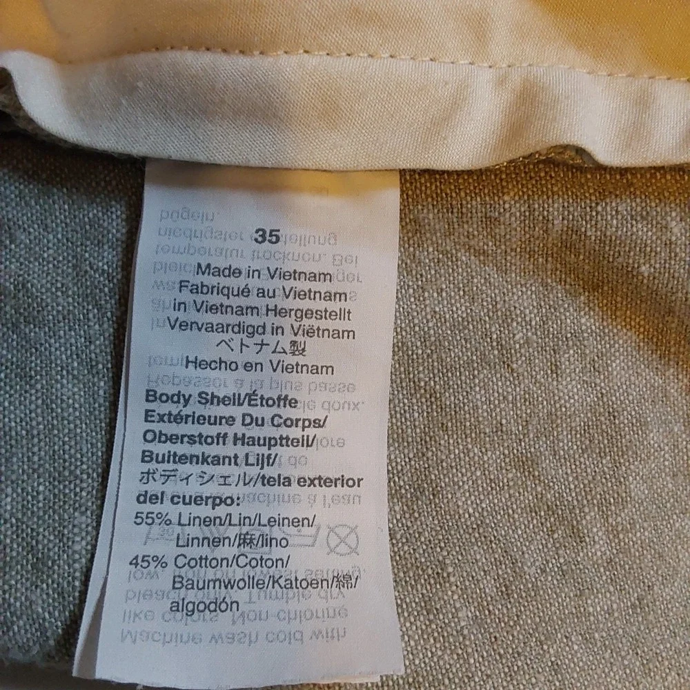 J.Crew Gramercy Mens Linen-Cotton Blend Shorts Size 35 w/ 8in Inseam Light Green
